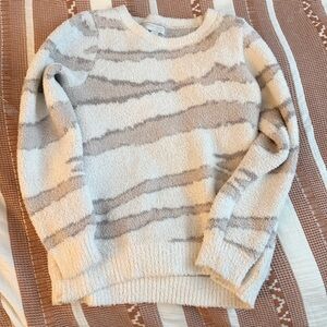 Barefoot Dreams Cream Cozy Chic  Sweater Size Medium